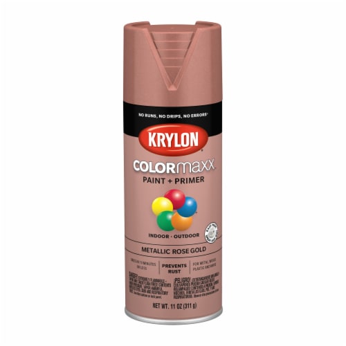Krylon® ColorMaxx Metallic Rose Gold Indoor/Outdoor Paint and Primer Perspective: front