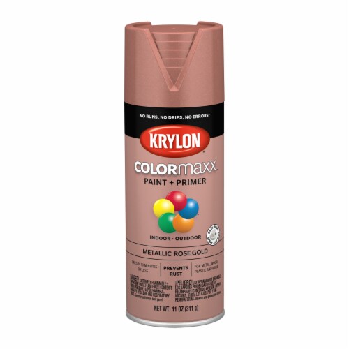 Krylon® ColorMaxx Metallic Rose Gold Indoor/Outdoor Paint and Primer Perspective: front