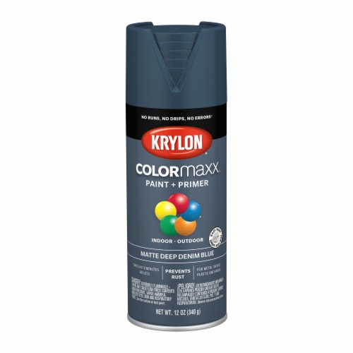 Krylon® ColorMaxx Matte Deep Denim Blue Indoor/Outdoor Spray Paint + Primer Perspective: front