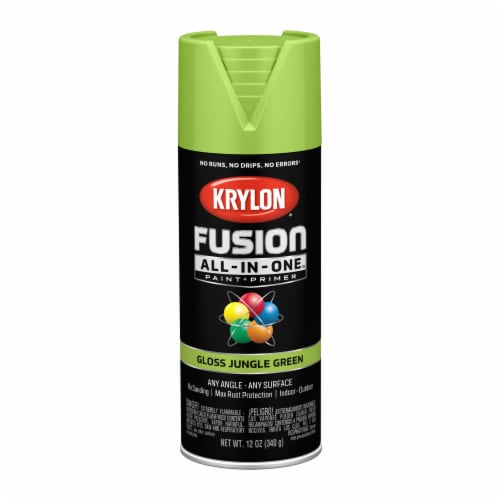 Krylon® Fusion All-In-One™ Gloss Jungle Green Paint + Primer Spray Paint Perspective: front