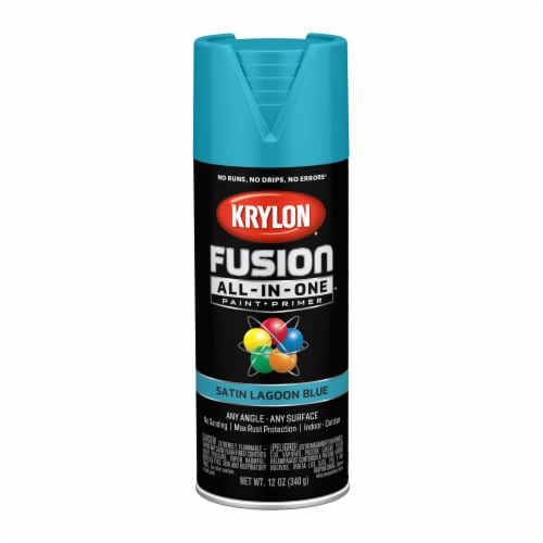 Krylon® Fusion All-In-One Paint + Primer - Satin Lagoon Blue Perspective: front