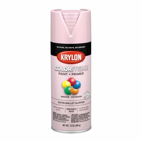 Krylon® ColorMaxx Indoor/Outdoor Paint and Primer - Satin Ballet Slipper Perspective: front