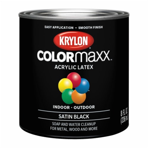 Krylon® ColorMaxx Acrylic Latex Paint Satin Black, 8 fl oz Fred Meyer