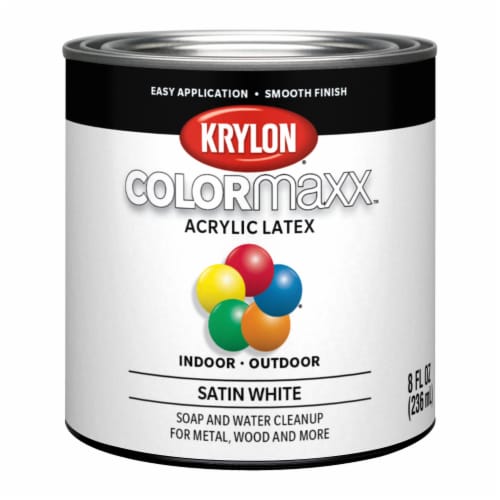 Krylon® ColorMaxx Acrylic Latex Paint Satin White, 8 fl oz Kroger