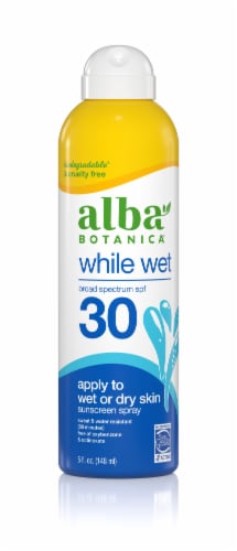 Alba Botanica While Wet Sunscreen Spray SPF30 Perspective: front
