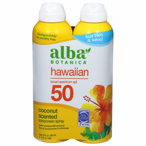 Alba Botanica® Hawaiian Coconut Sunscreen Spray SPF 50 Perspective: front