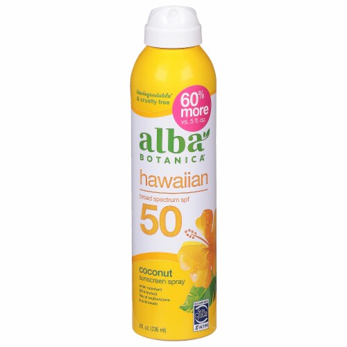 Alba Botanica Hawiian SPF 50 Sunscreen Spray Perspective: front