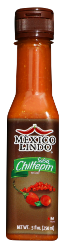 Mexico Lindo® Salsa Chiltepin Hot Sauce Perspective: front