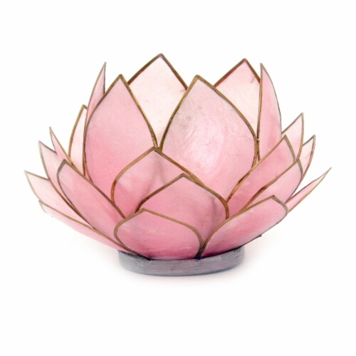 Opdage Husarbejde spyd Light Pink Capiz Shell Opening Lotus Flower Bulb Tealight Candle Holder,  One Size - Baker's