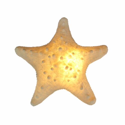 White Starfish Sea Star Coastal Accent Lamp 16 Inch Diameter Perspective: front
