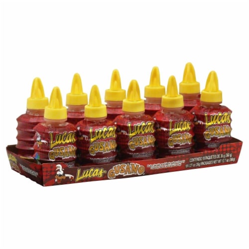 Lucas Gusano Chamoy Flavor Hot Liquid Candy Perspective: front