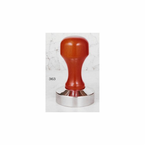European Gift & Houseware 53 mm Stainless Steel & Wood Tamper Perspective: front