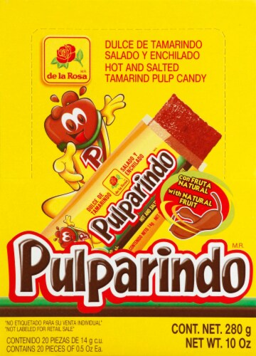 De La Rosa Pulparindo Hot & Salted Tamarind Pulp Candy 20 Count, 10 oz -  Foods Co.
