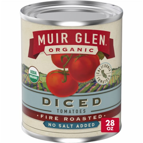 Muir Glen™ Organic No Salt Added Fire Roasted Diced Tomatoes Perspective: front