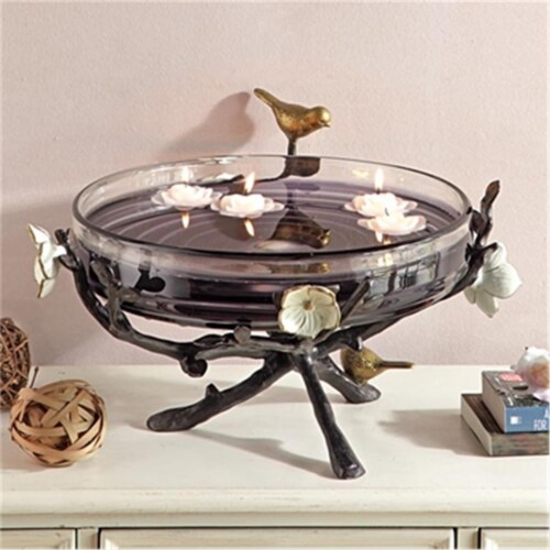 SPI Home 34645 Flower & Bird Bowl Holder - 11 x 20 x 19 in. Perspective: front