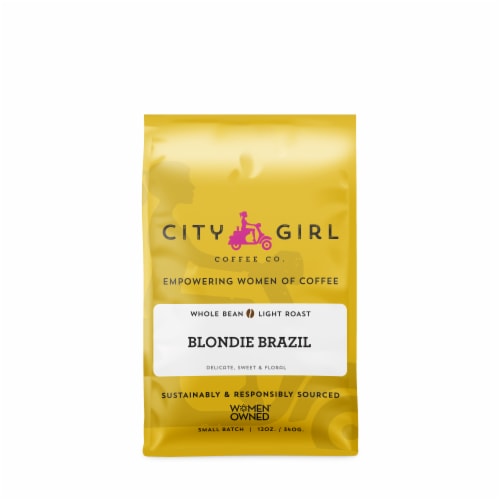 City Girl Blondie Brazil Whole Bean Coffee Perspective: front