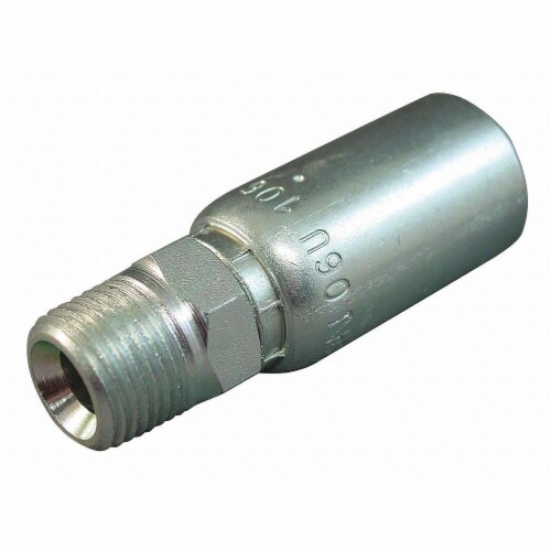 Eaton Weatherhead Crimp Fitting,3/8  I.D.,1/4 ,M,NPTF,PK2  06E-104 Perspective: front