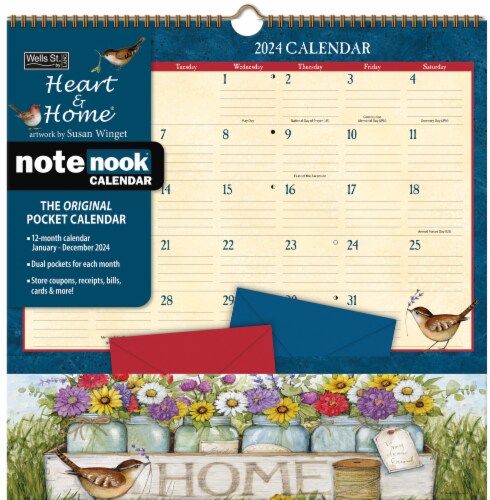 Wells Street by Lang 2024 Heart and Home Wall Calendar Perspective: front