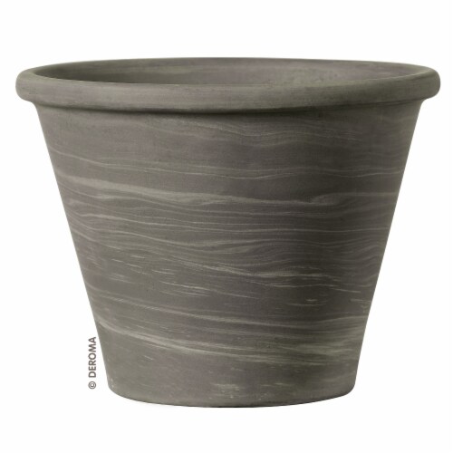 Deroma Round Duo Planter - Grafite Perspective: front