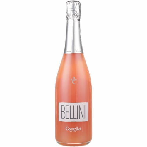 Canella Bellini Sparkling Wine Italy Peach Wine Based Cocktail Perspective: front