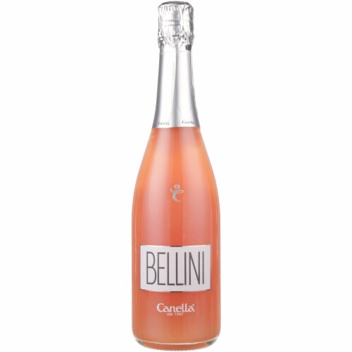 Canella Bellini Sparkling Wine Italy Peach Wine Based Cocktail Perspective: front
