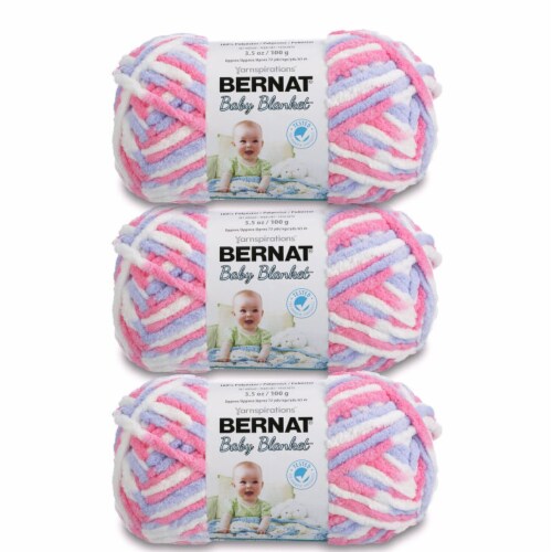 Bernat Baby Blanket Pink/Blue Ombre Yarn - 3 Pack of 100g/3.5oz - Polyester  - 6 Super Bulky, 3 - Fry's Food Stores