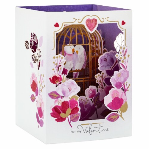 Hallmark Valentine's Day Card #49: Hallmark Paper Wonder Displayable Pop Up Love Birds Perspective: front