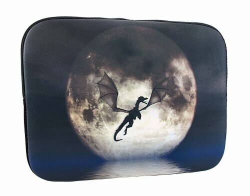 Julie Fain `Dragon Moon` Neoprene Laptop Tablet Sleeve Perspective: front