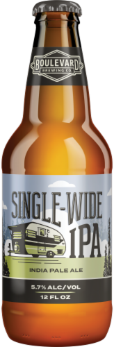 Boulevard Single Wide IPA Craft Beer Bottle Perspective: front
