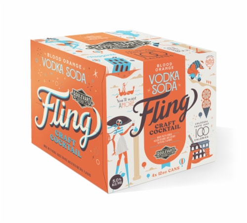 Boulevard Brewing Co. Fling Blood Orange Vodka Soda Craft Cocktail Perspective: front