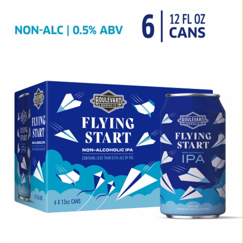 Boulevard Flying Start NA Craft Beer 6pk Cans Perspective: front