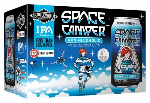 Boulevard Brewing Co® Space Camper Non-Alcholic Zero-Gravity IPA Craft Beer Perspective: front