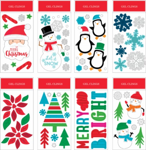 Impact Innovations Multicolored Christmas Window Clings - Total Qty: 24; Each Pack Qty: 1 Perspective: front