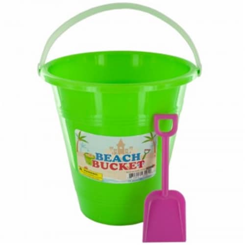 Bulk Buys OS181-24 Beach Bucket with Attached Shovel, 24 Piece -Pack of 24 Perspective: front