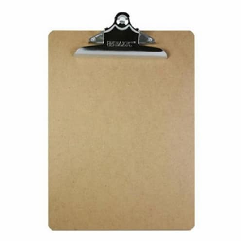 Bazic   Standard Size Hardboard Clipboard w/ Sturdy Spring Clip Case of 24 Perspective: front