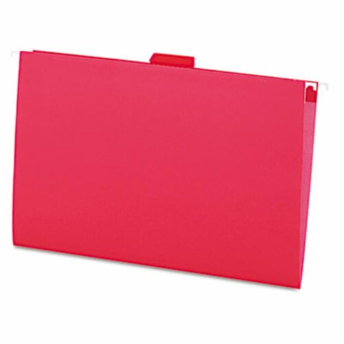 Hanging File Folders- 1/5 Tab- 11 Point Stock- Legal- Red- 25/Box Perspective: front