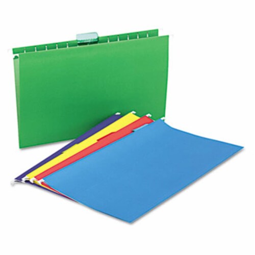 Hanging File Folders- 1/5 Tab- 11 Point- Legal- Assorted Colors- 25/Box Perspective: front