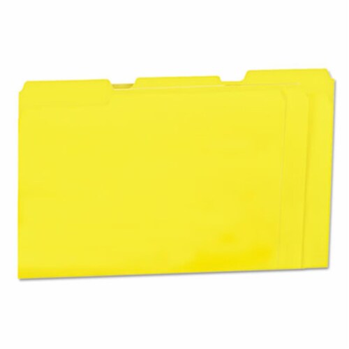 Colored File Folders, .33 Cut OnePly Top Tab, Letter, Yellow, 100Box
