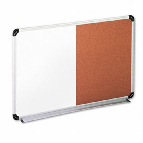 Universal  Cork/Dry Erase Board  Melamine  36 x 24  Black/Gray  Aluminum/Plastic Frame Perspective: front