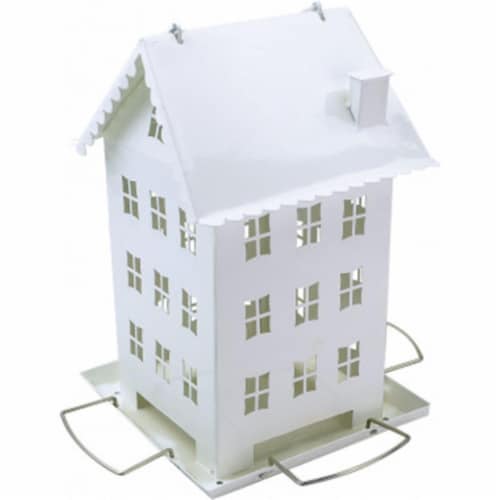 2.8 lbs Perky Farmhouse Feeder, White Perspective: front