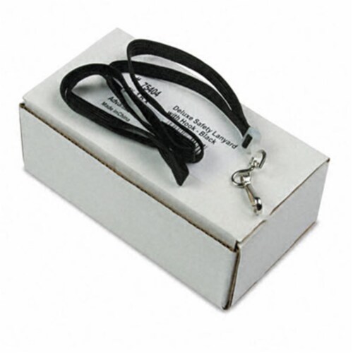 Safety Lanyard for ID Cards/Badges J-Hook Style 36 Black 24 per Box, 1 ...