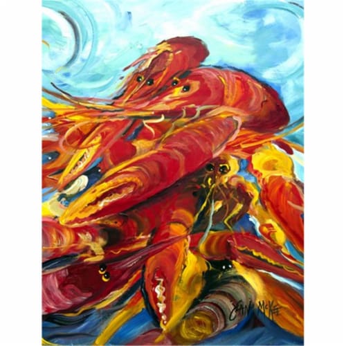 Crawfish Flag Canvas House Size Perspective: front