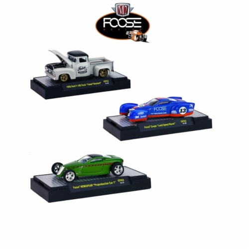 1 by 64 Chip Foose with Case Diecast Model Car, Set of 3 Perspective: front