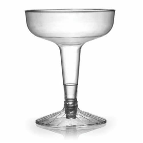 Flairware 4 oz Clear Old Fashioned Champagne Glass 2 Piece Perspective: front