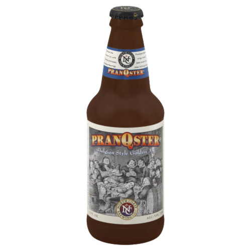 North Coast Brewing Co. PranQster Belgian Style Golden Ale Perspective: front