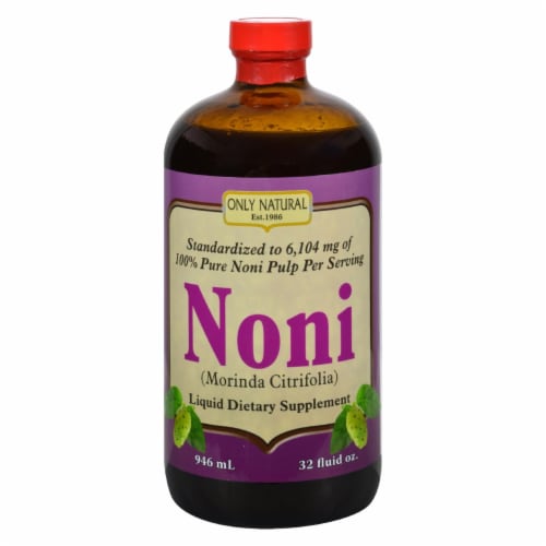 Only Natural Pure Standardized Noni Liquid Dietary Supplement Perspective: front