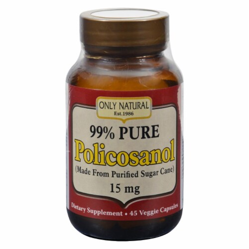 Only Natural Policosanol - 45 Vegetarian Capsules Perspective: front