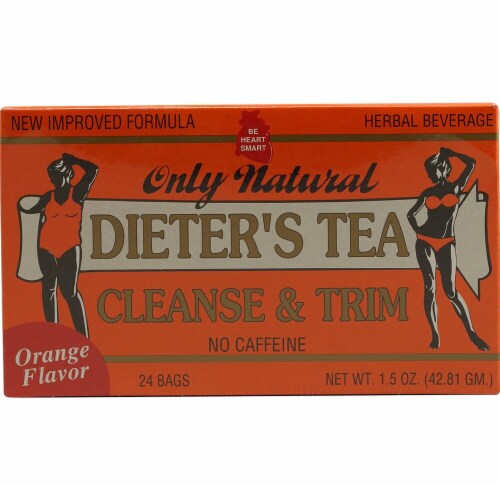 Only Natural Dieter's Orange Flavor Caffeine Free Herbal Tea Bags Perspective: front