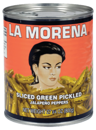 La Morena Sliced Green Pickled Jalapeno Peppers Perspective: front