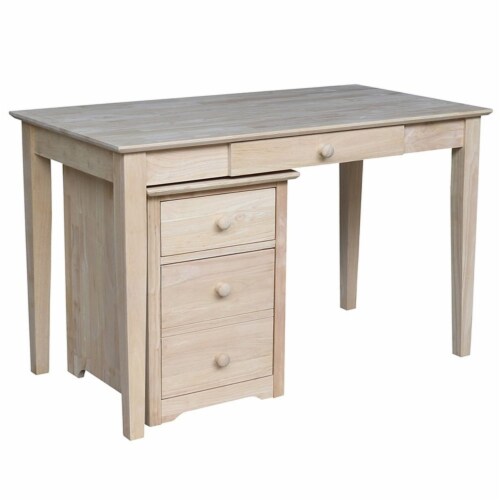 International Concepts Unfinished Writing Desk and File Cabinet 1